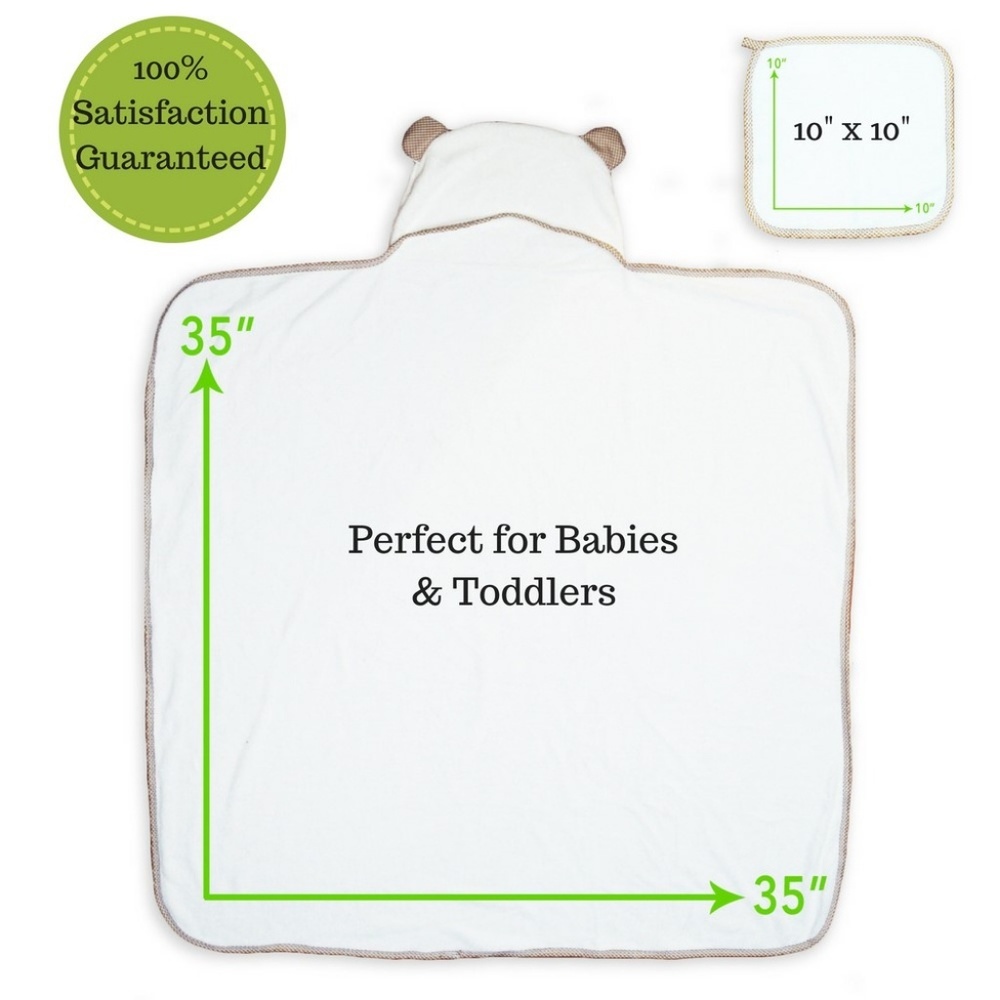 PREMIUM Baby Hooded Towel & Washcloth Navy Blue - Picture 4 of 8